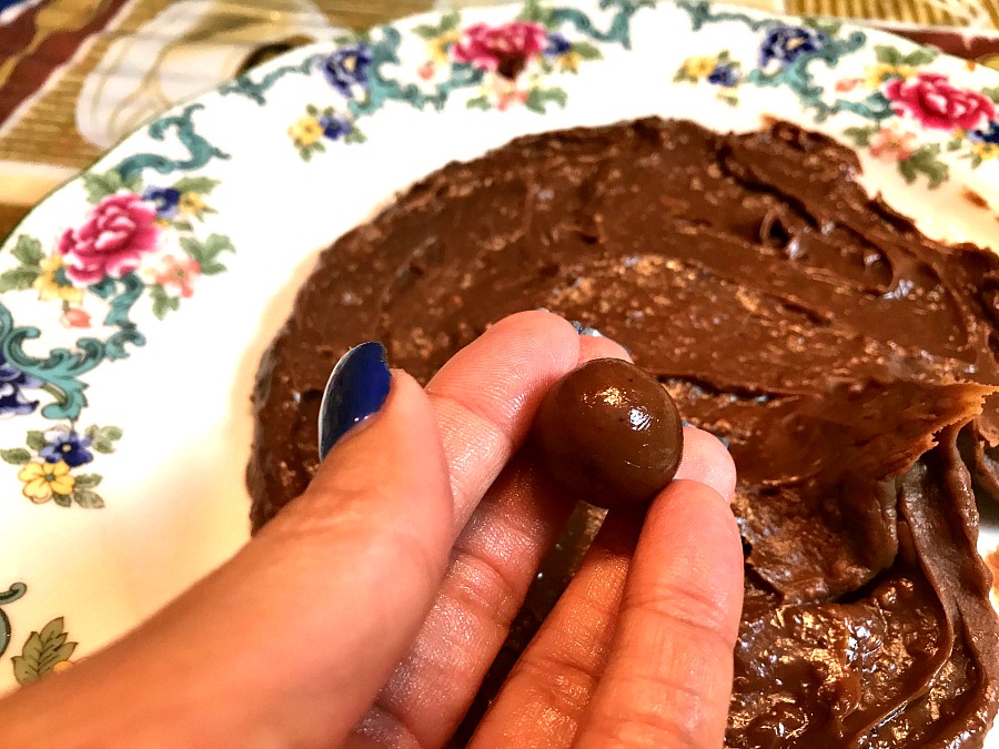 making chocolate balls