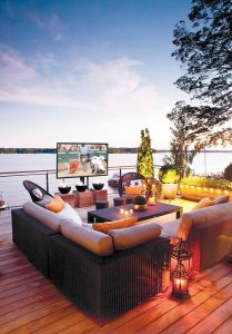 Deck with TV
