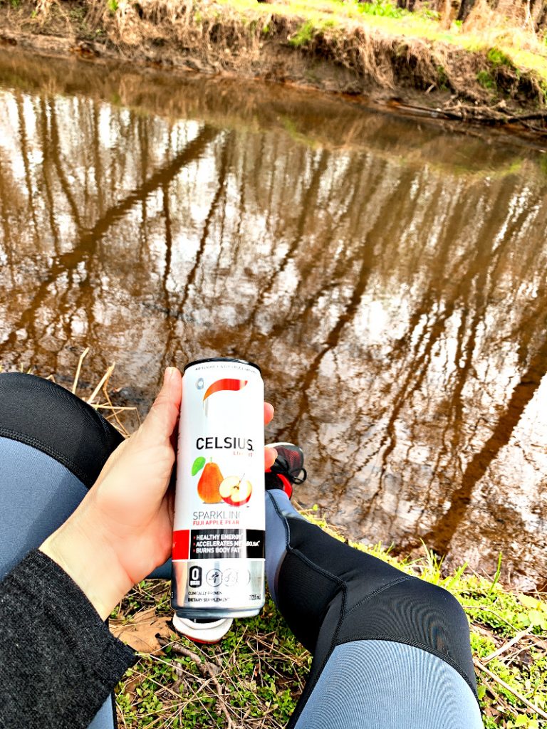 celsius drink on the trail