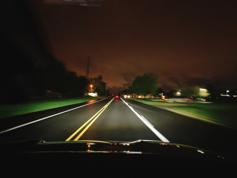 night-time driving in the T2020 Toyota Sequoia