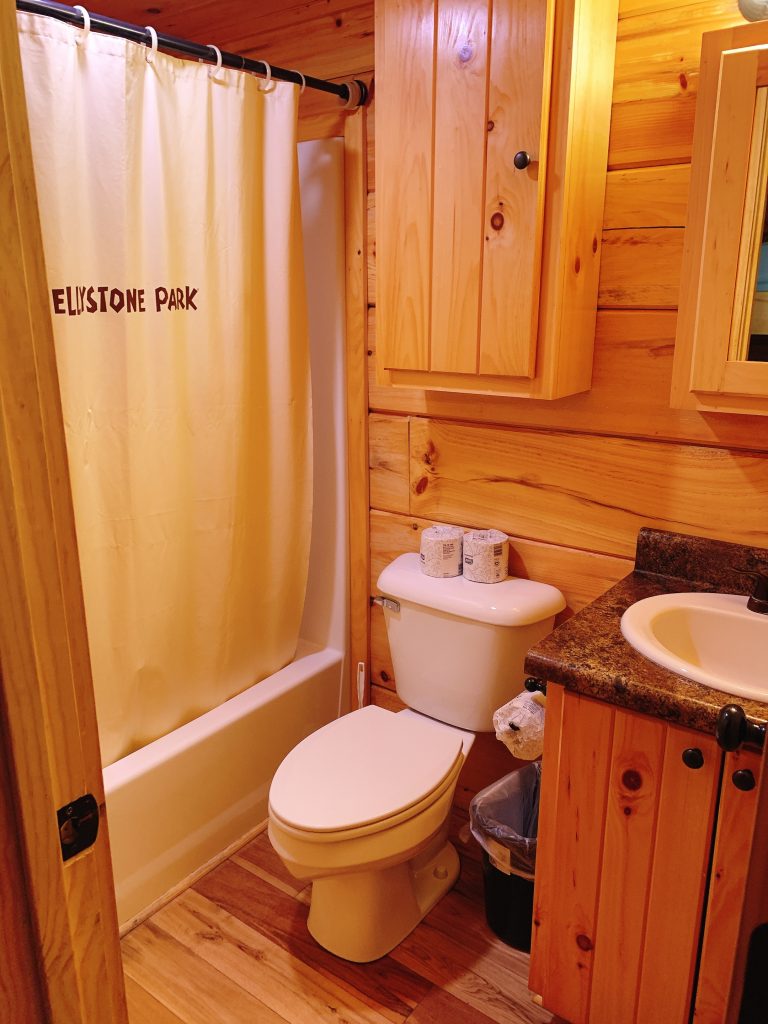 Jellystone campground cabin bathroom