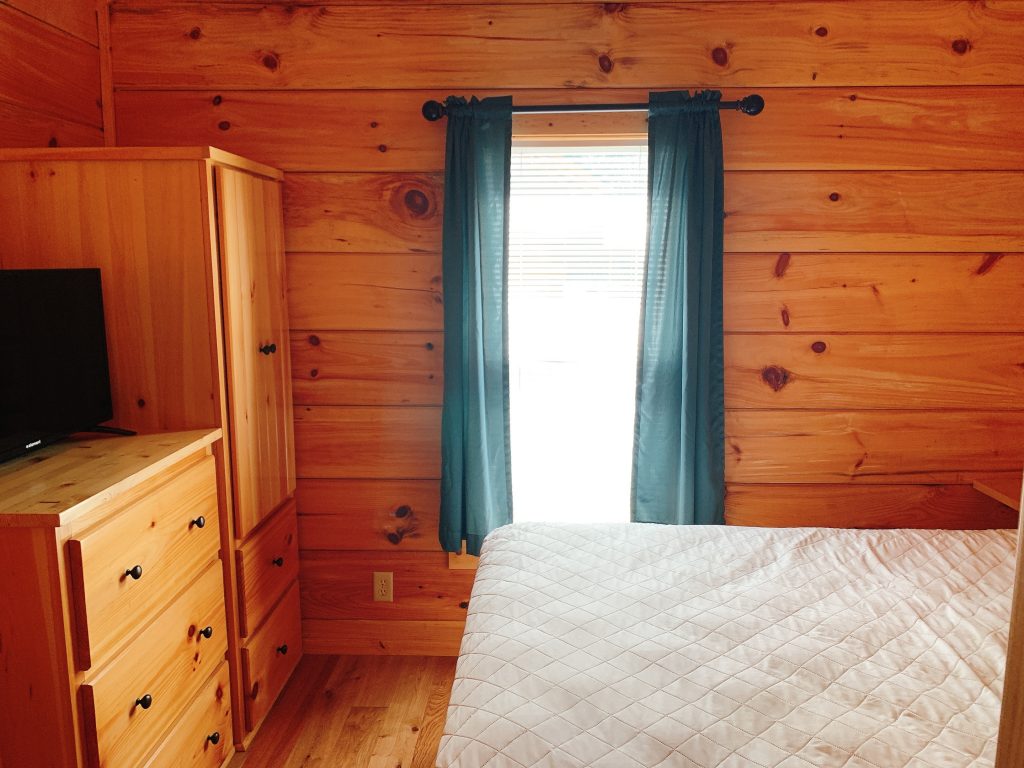 Jellystone campground cabin queen bed
