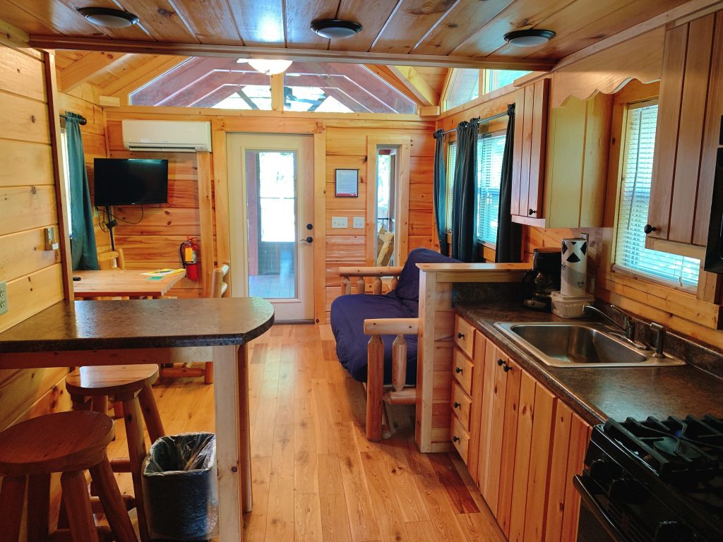 Jellystone campground cabin interior