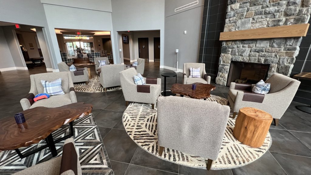 Saranac Waterfront Lodge lobby area