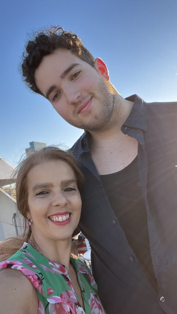 mother and son  on the Spirit of Philadelphia