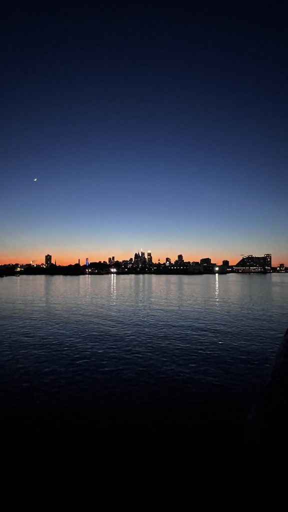 Philadelphia skyline at sunset