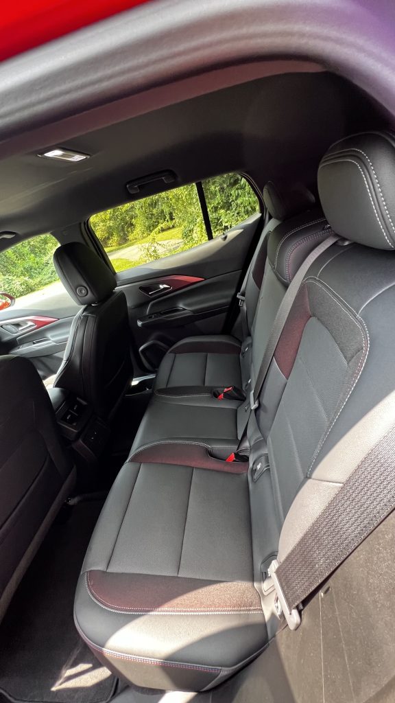 side view of rear seat area