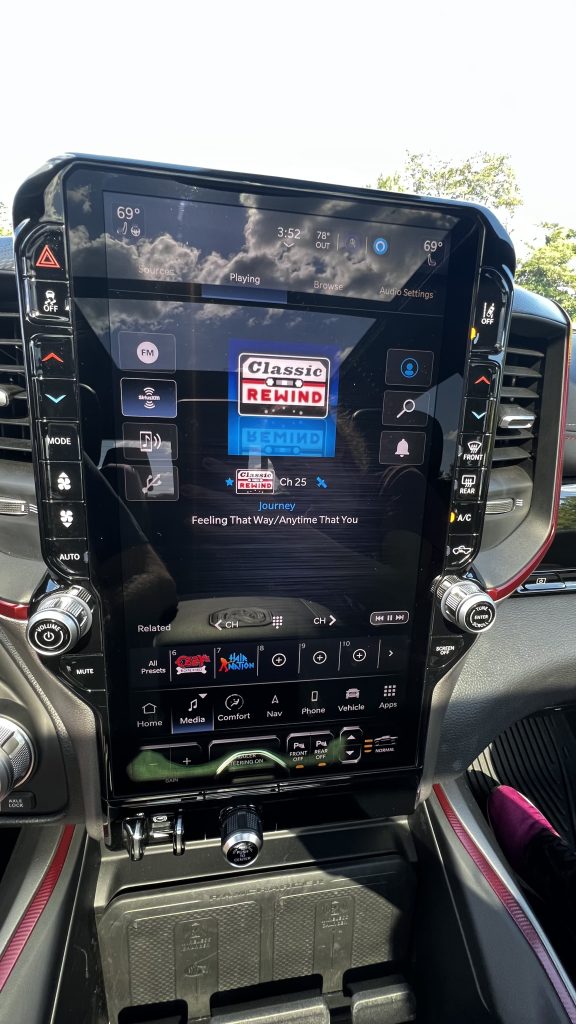 infotainment panel in the Ram Rebel