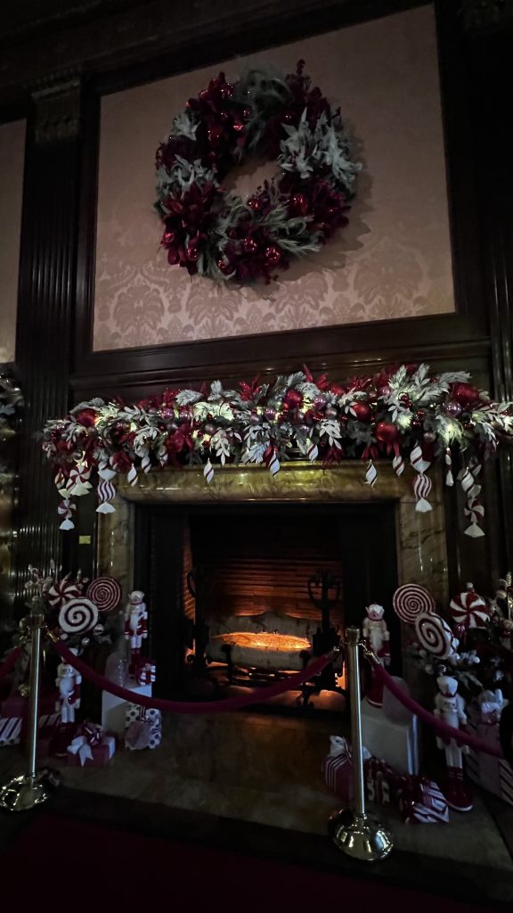 decorated fireplace