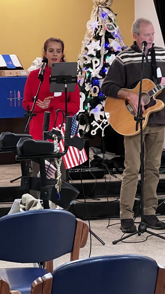 singing at the senior home