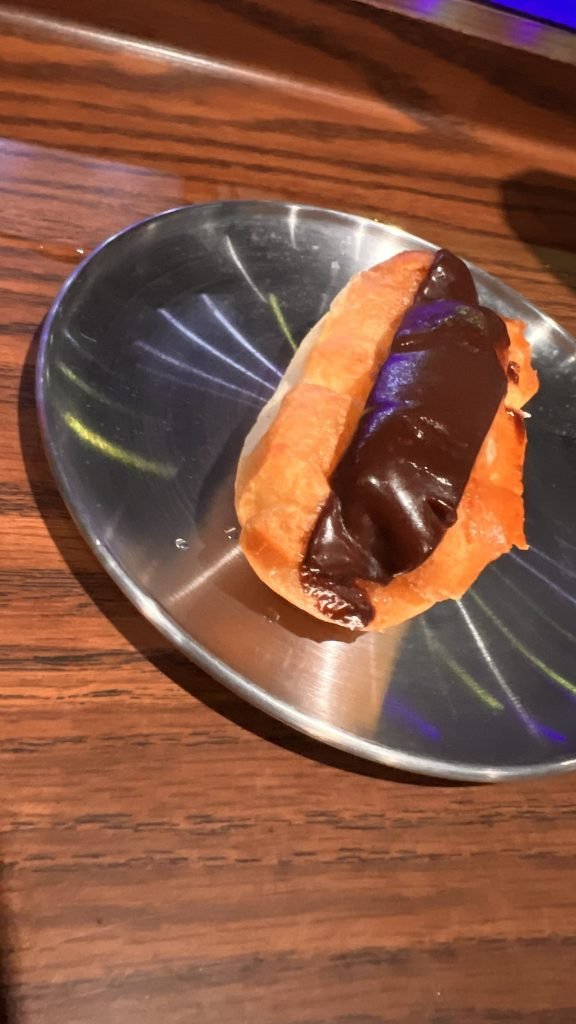 chocolate éclair for dessert