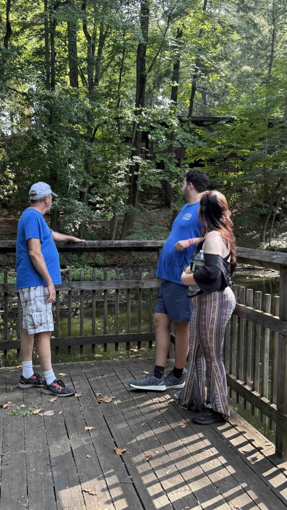 viewing the lake on the hike