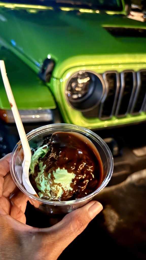 ice cream run with the Jeep