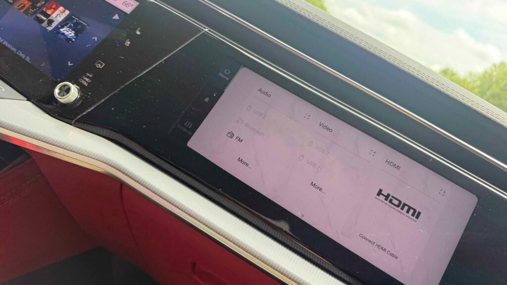 view of the passenger screen