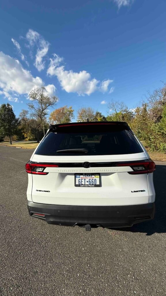 rear view of the grand highlander hybrid